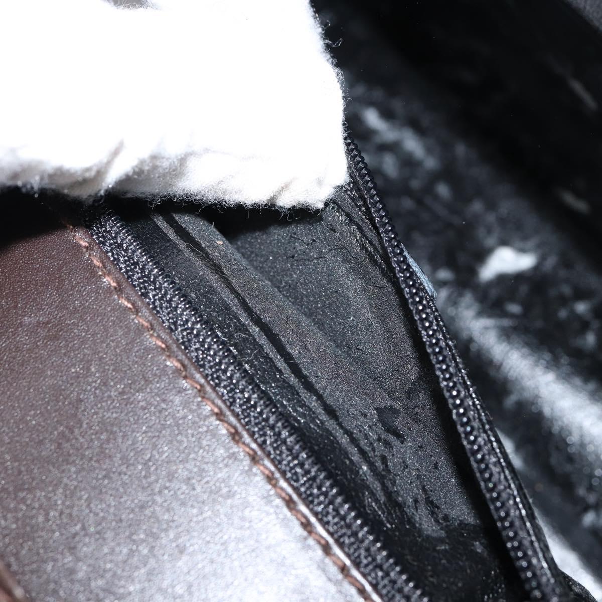 Salvatore Ferragamo Gancini Shoulder Bag Leather Dark Brown Gold Auth 153818