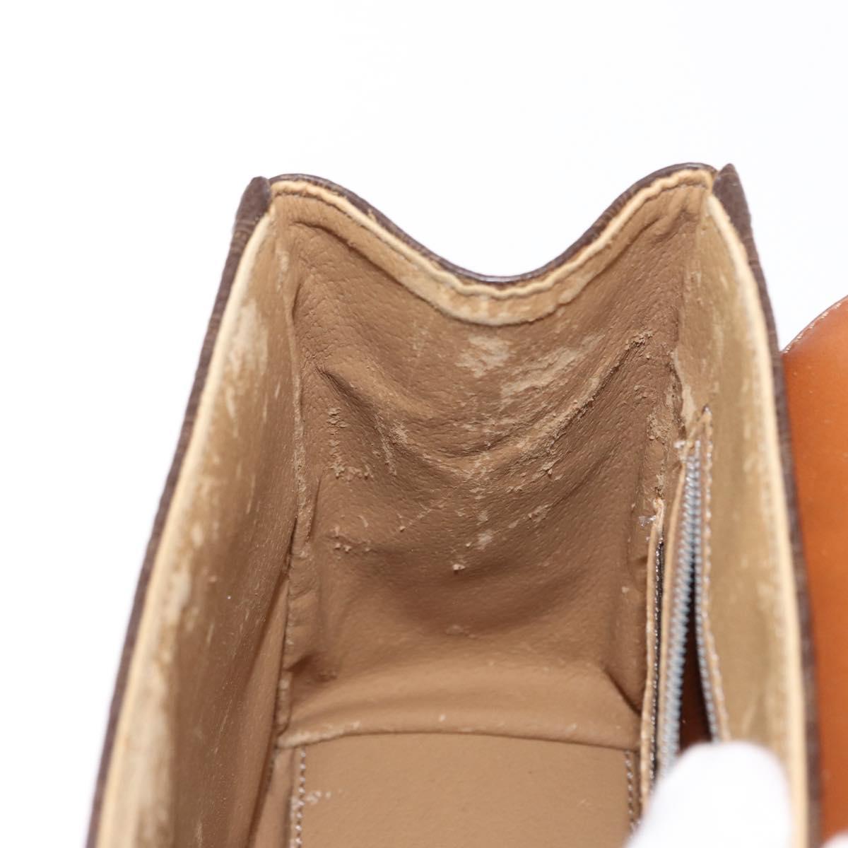 CELINE Macadam Canvas Hand Bag PVC Leather 2way Brown Gold Auth 153821