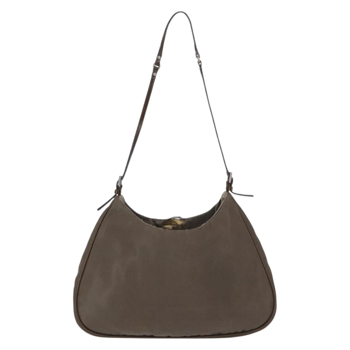 PRADA Shoulder Bag Nylon Brown Auth 153825