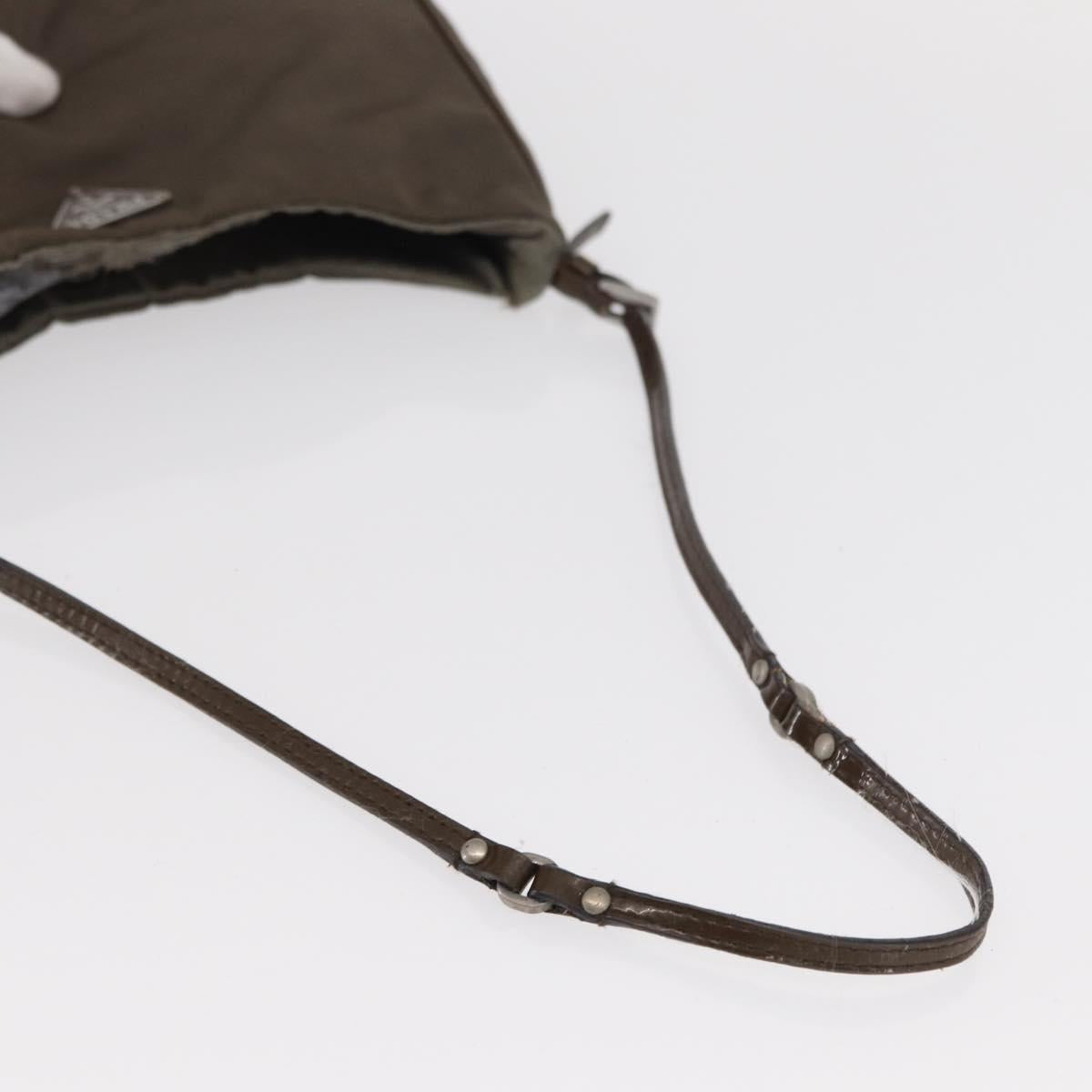PRADA Shoulder Bag Nylon Brown Auth 153825
