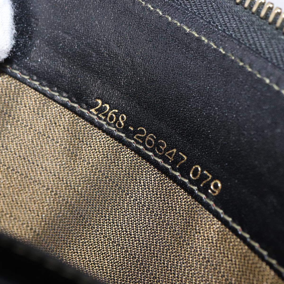 FENDI Zucca Canvas Hand Bag Black Brown Auth 153829