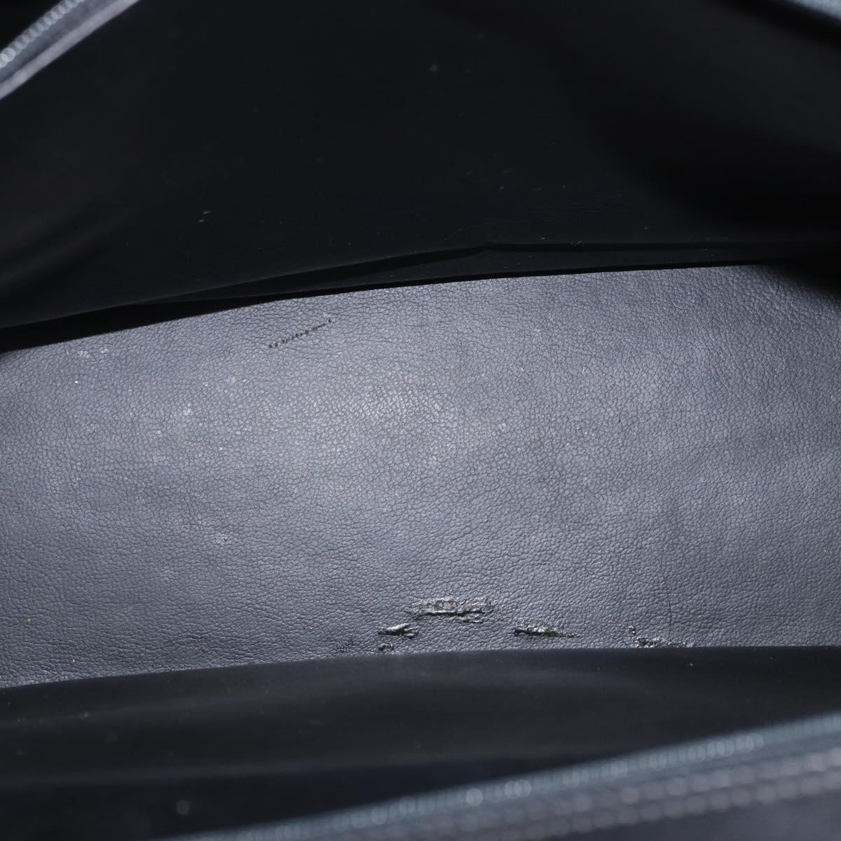 Christian Dior Tote Bag Leather Black Gold Auth 153835