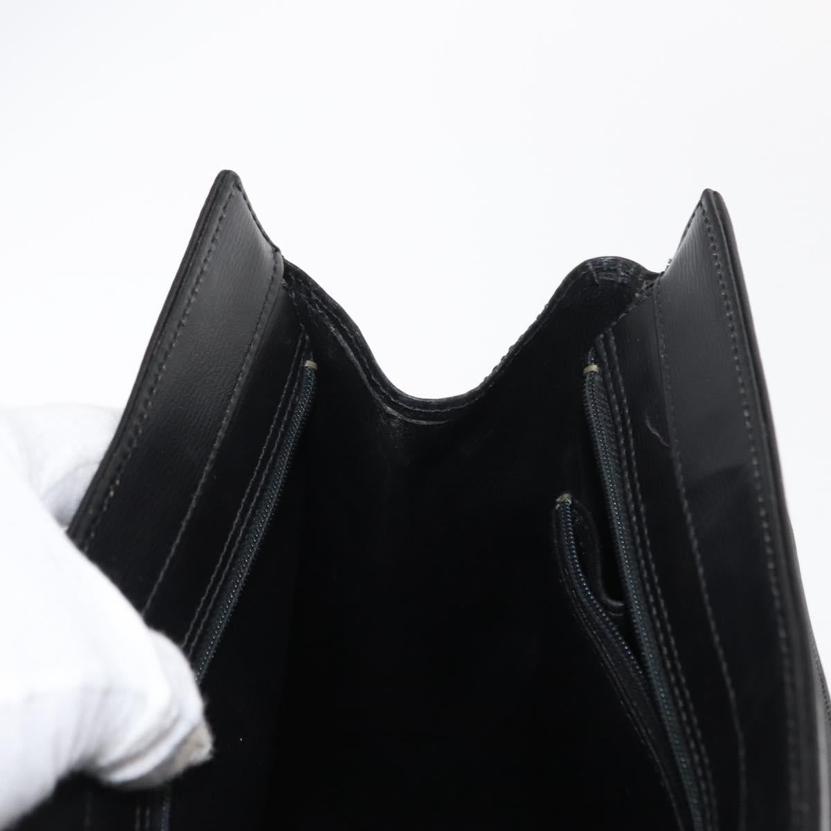 Christian Dior Tote Bag Leather Black Gold Auth 153835