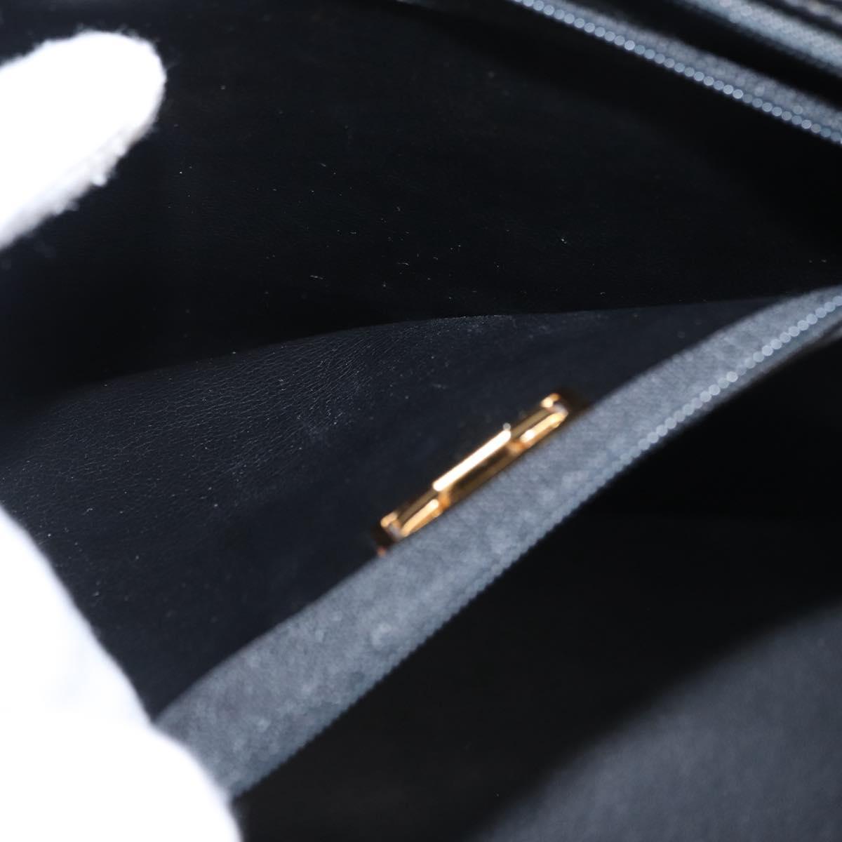 Christian Dior Tote Bag Leather Black Gold Auth 153835