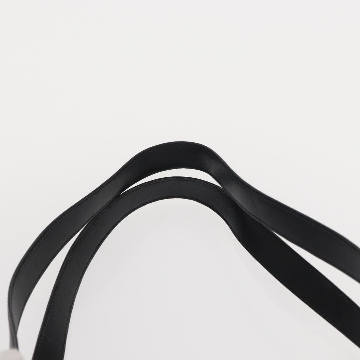 Christian Dior Tote Bag Leather Black Gold Auth 153835