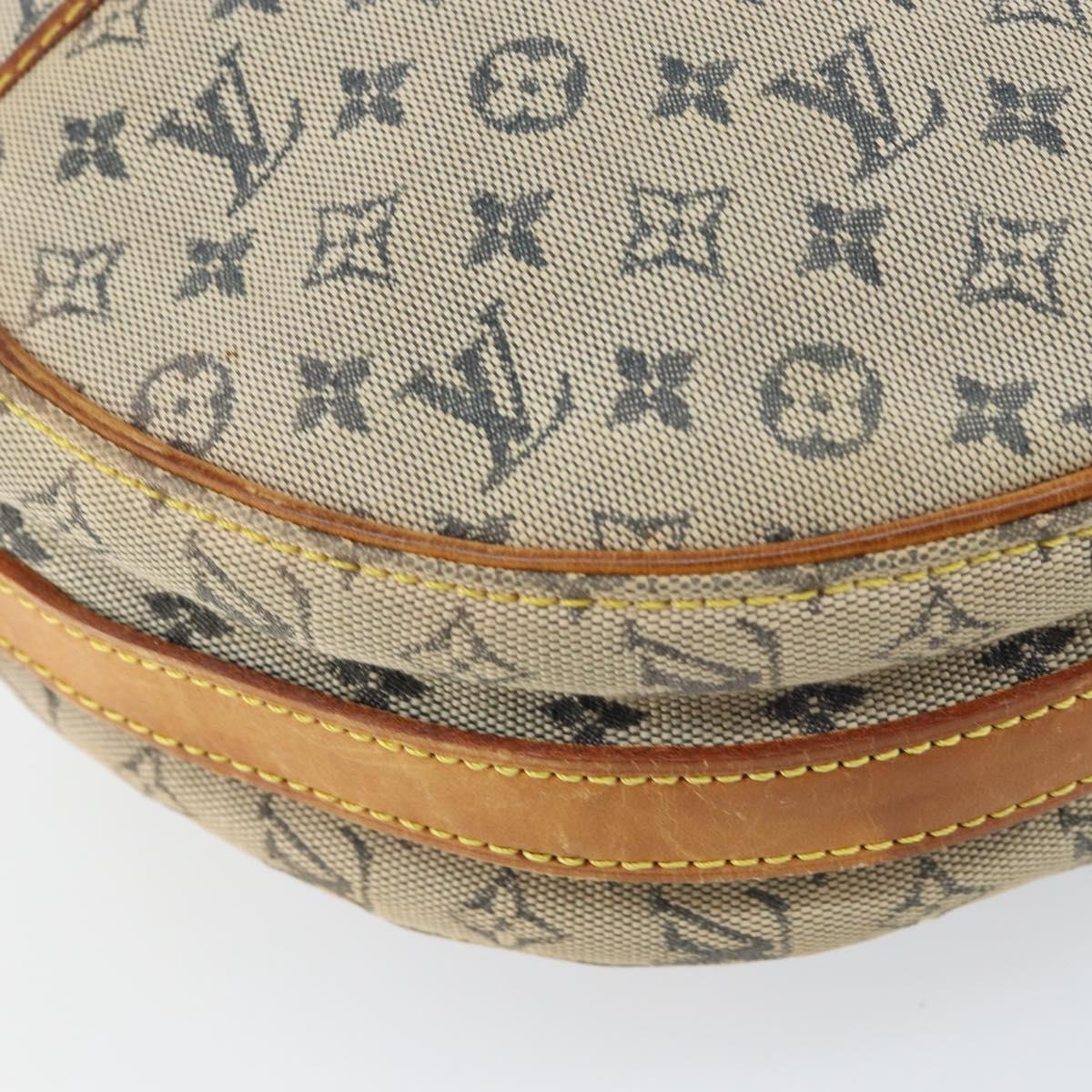 LOUIS VUITTON Monogram Mini Jeanne GM Shoulder Bag Blue Gold M92000 Auth 153839