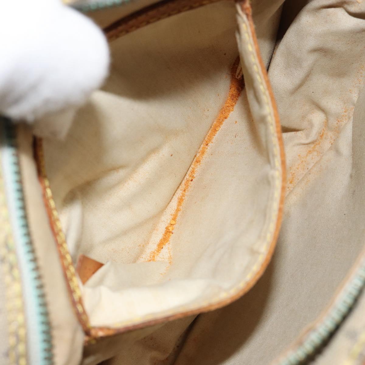 LOUIS VUITTON Monogram Mini Jeanne GM Shoulder Bag Blue Gold M92000 Auth 153839