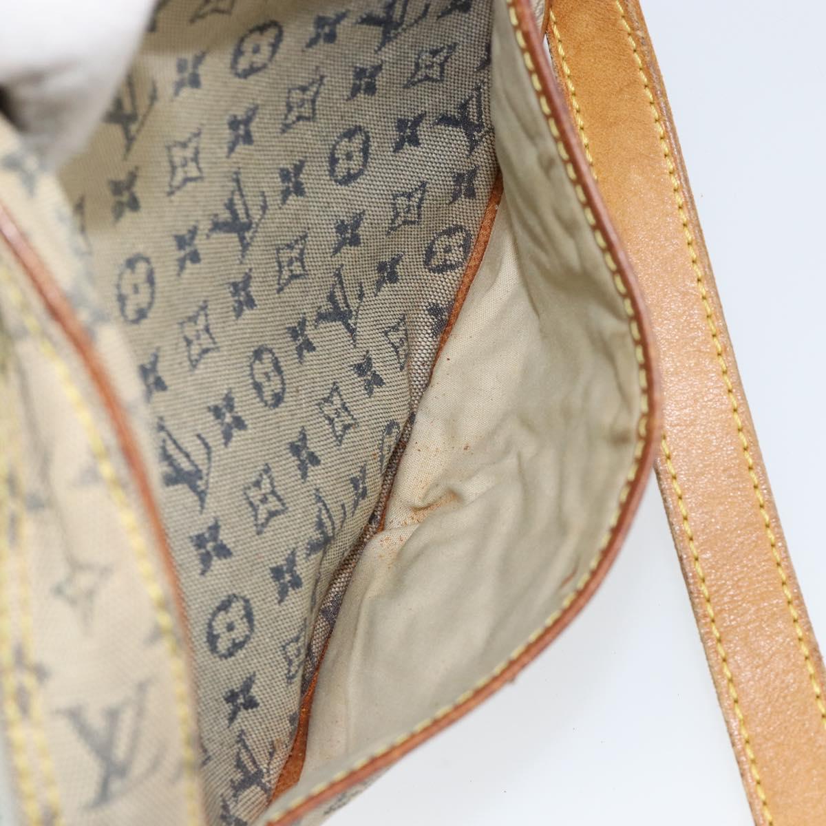 LOUIS VUITTON Monogram Mini Jeanne GM Shoulder Bag Blue Gold M92000 Auth 153839