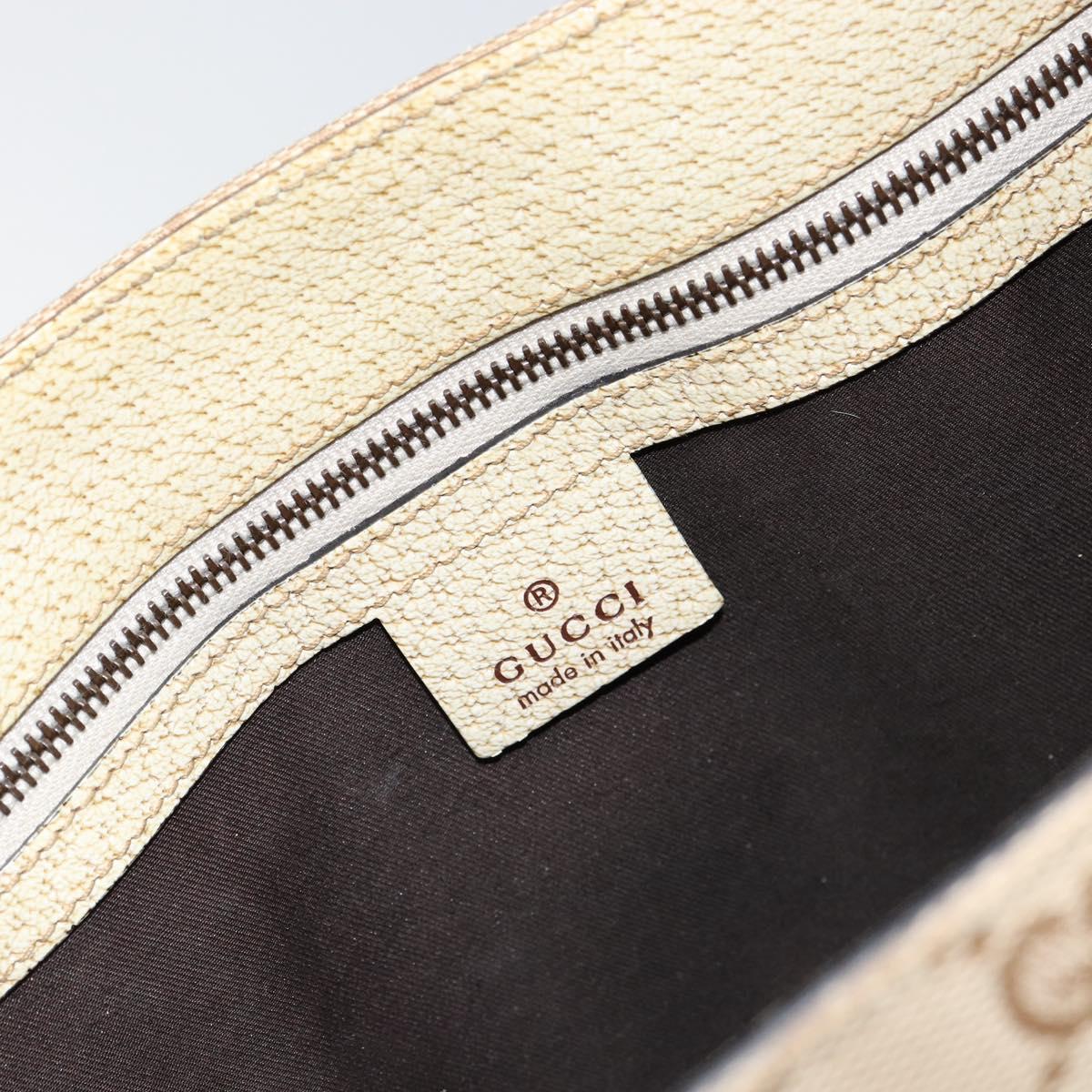 GUCCI GG Canvas Hand Bag Beige Gold 124260 Auth 153846A
