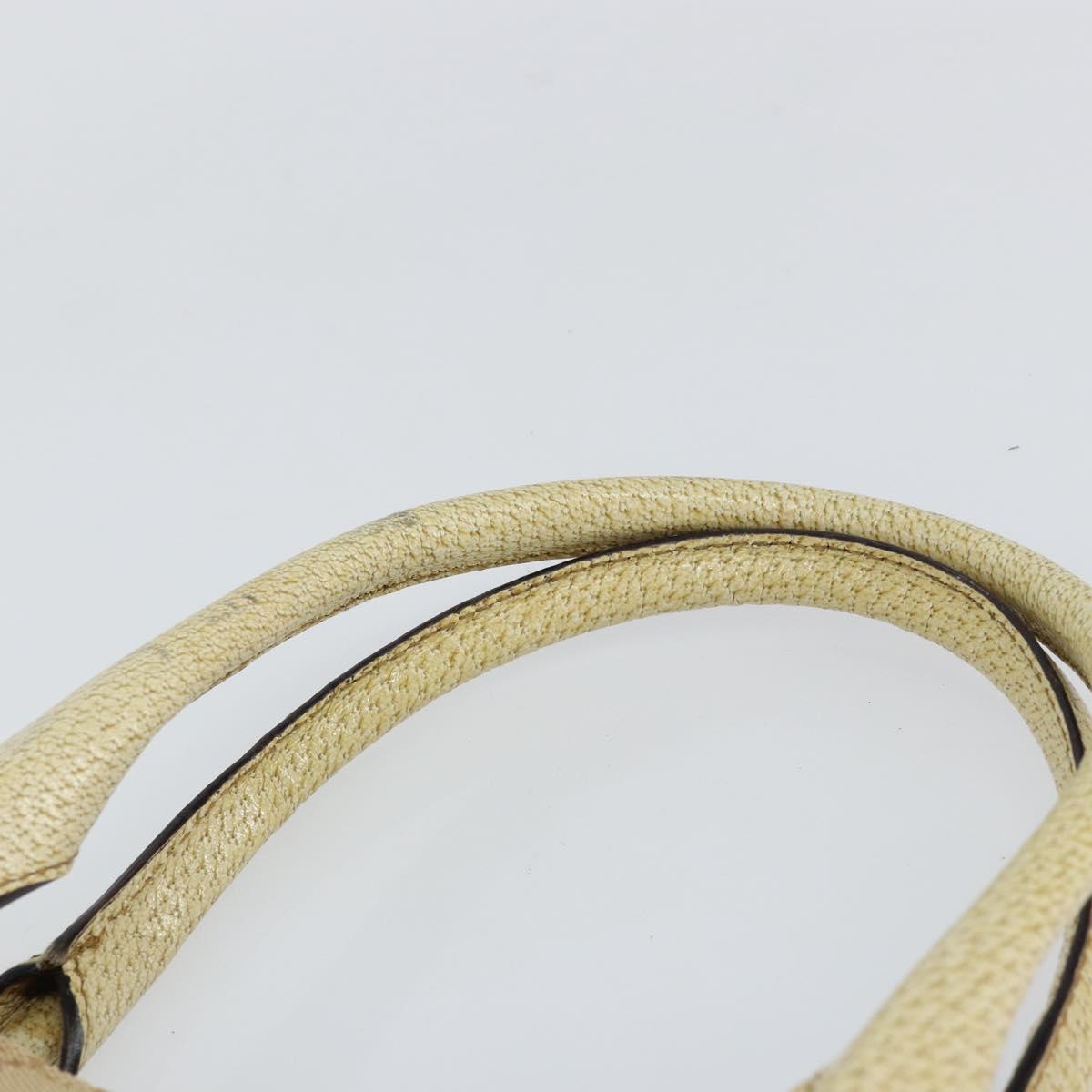 GUCCI GG Canvas Hand Bag Beige Gold 124260 Auth 153846A