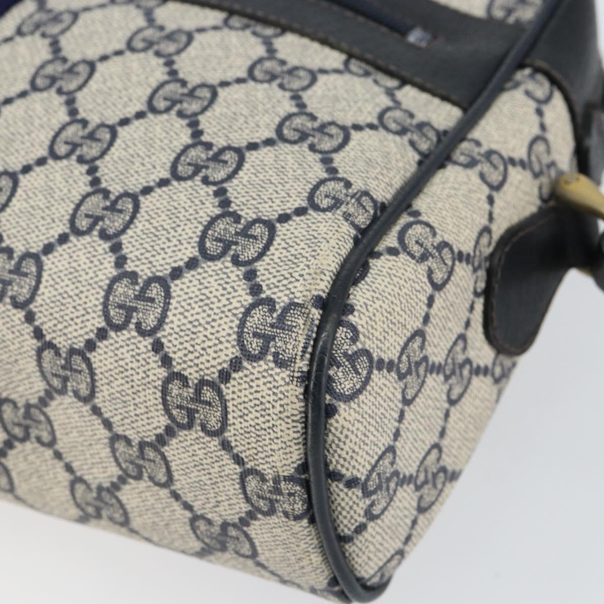 GUCCI GG Supreme Sherry Line Shoulder Bag PVC Navy Gold 001 4071 5 Auth 153849