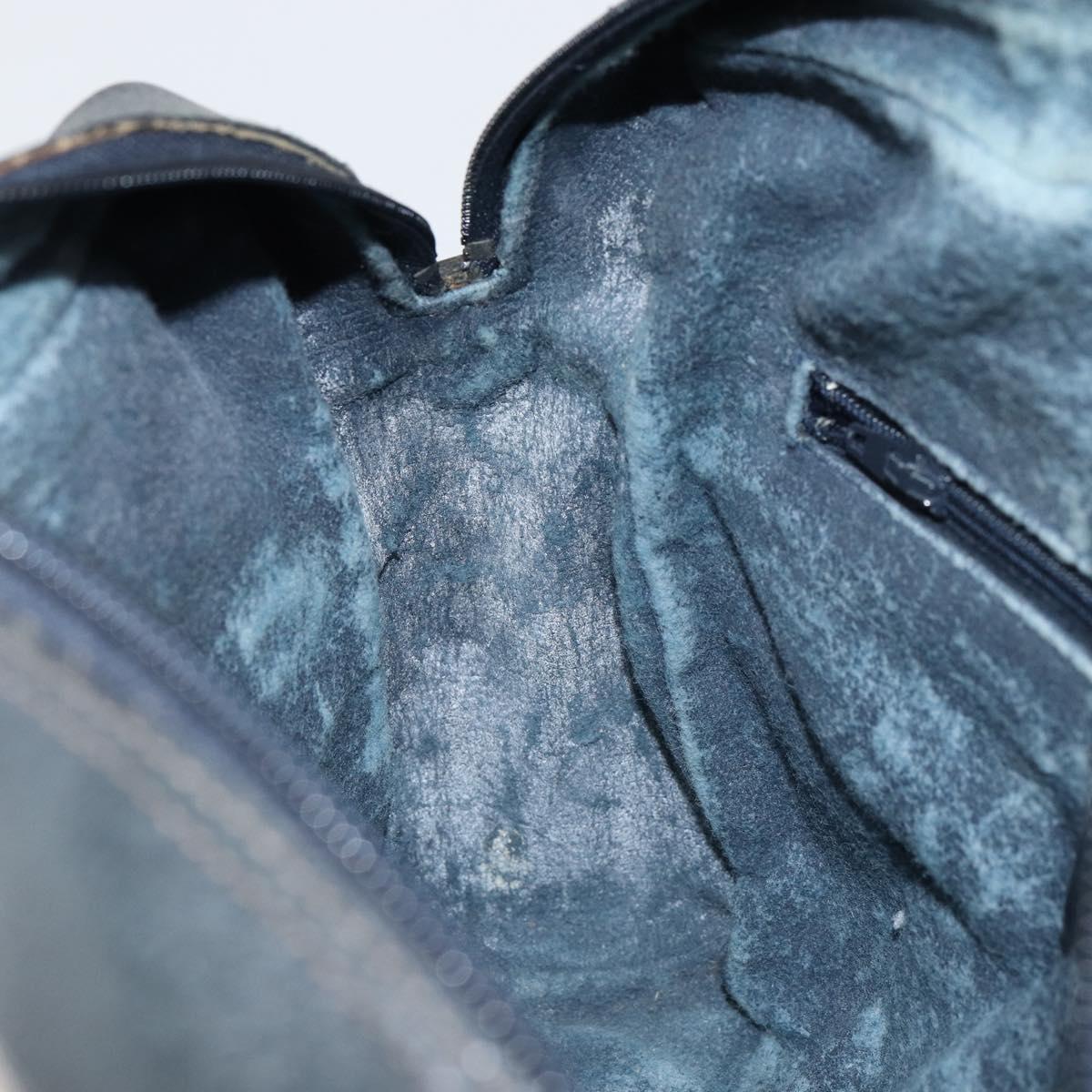 GUCCI GG Supreme Sherry Line Shoulder Bag PVC Navy Gold 001 4071 5 Auth 153849