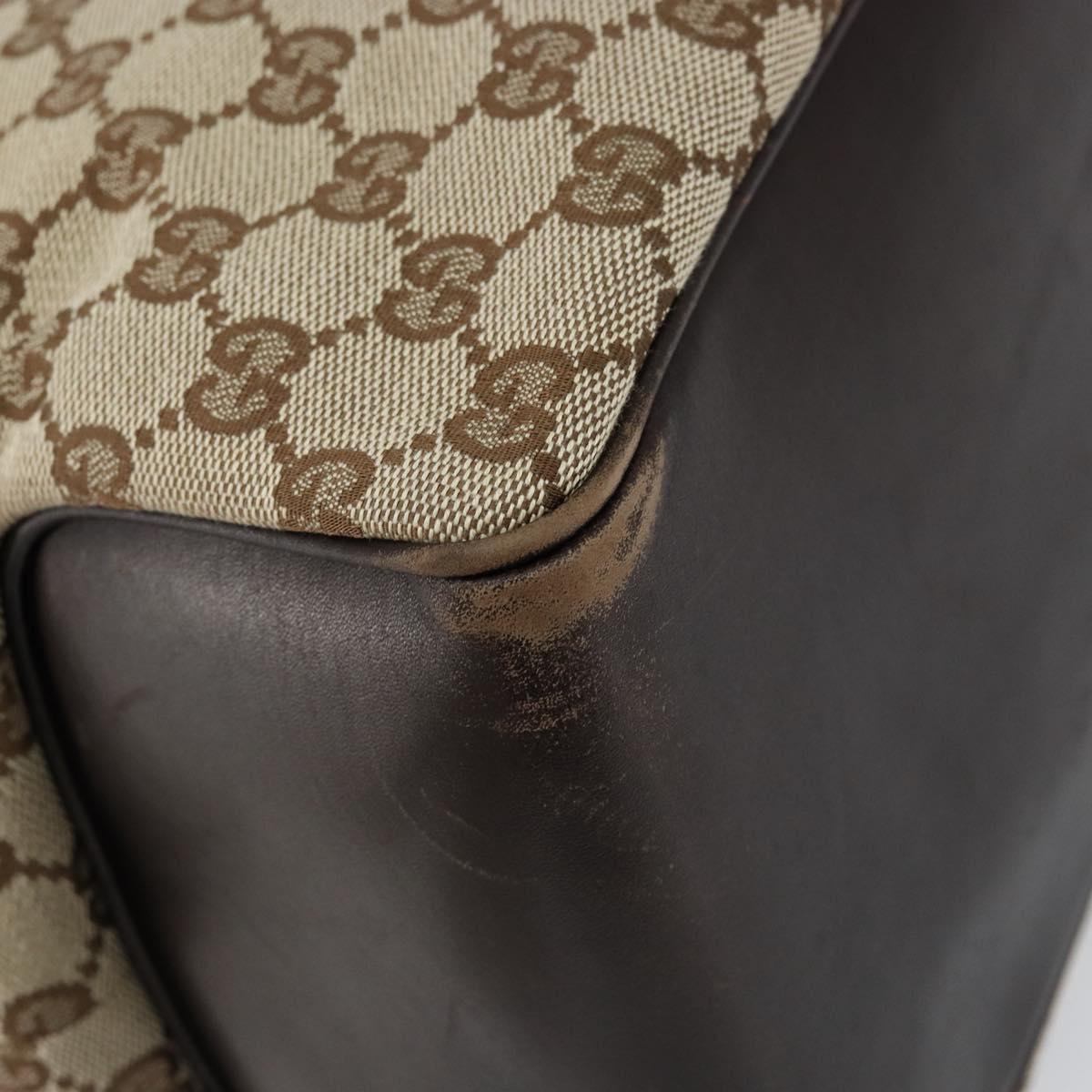 GUCCI GG Canvas Shoulder Bag Beige Gold 109141 Auth 153851