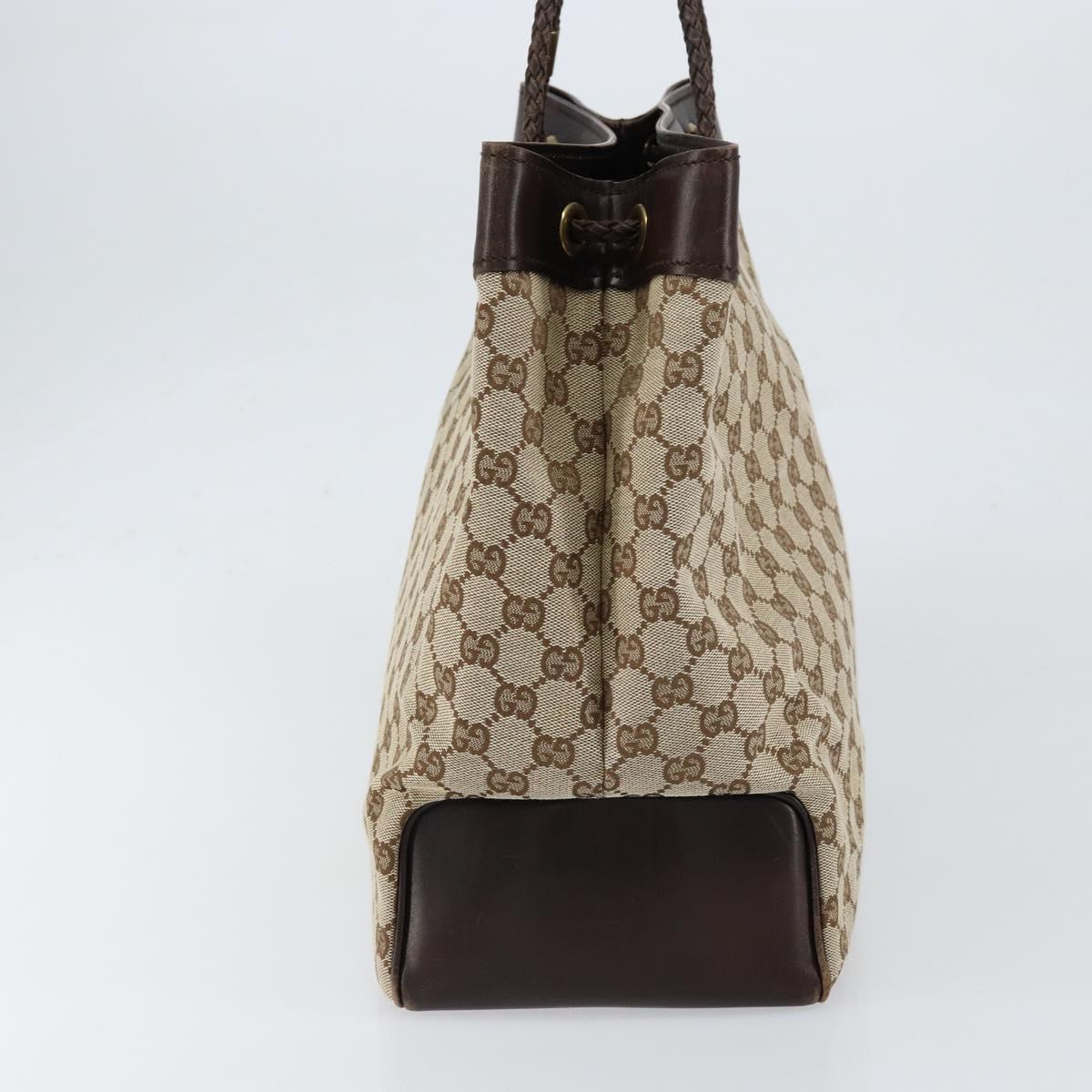 GUCCI GG Canvas Shoulder Bag Beige Gold 109141 Auth 153851