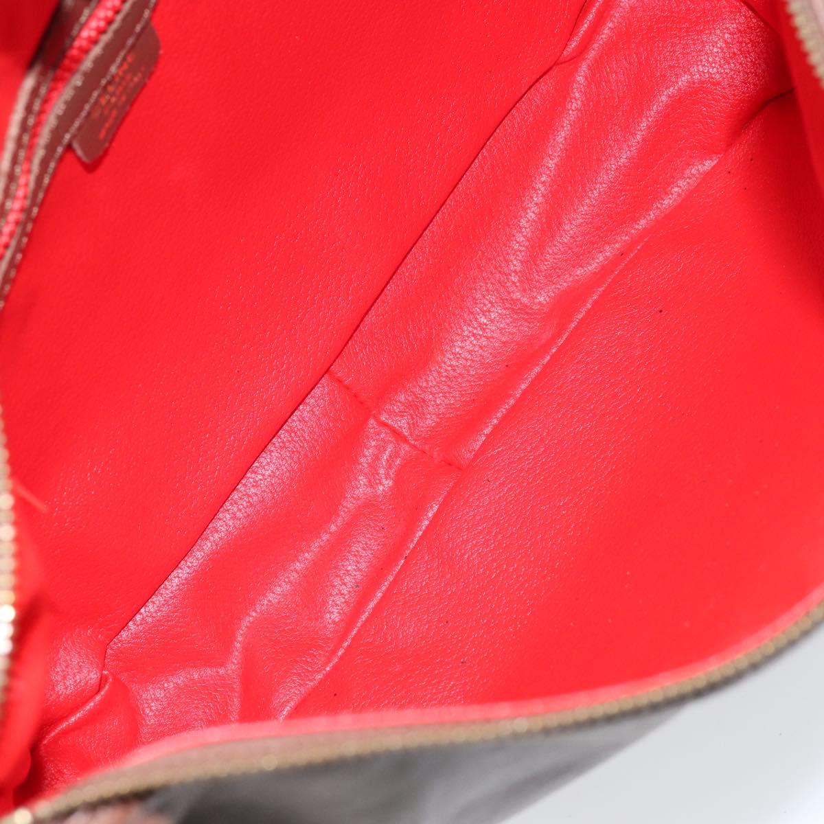 CELINE Circle Shoulder Bag Leather Brown Gold Auth 153852