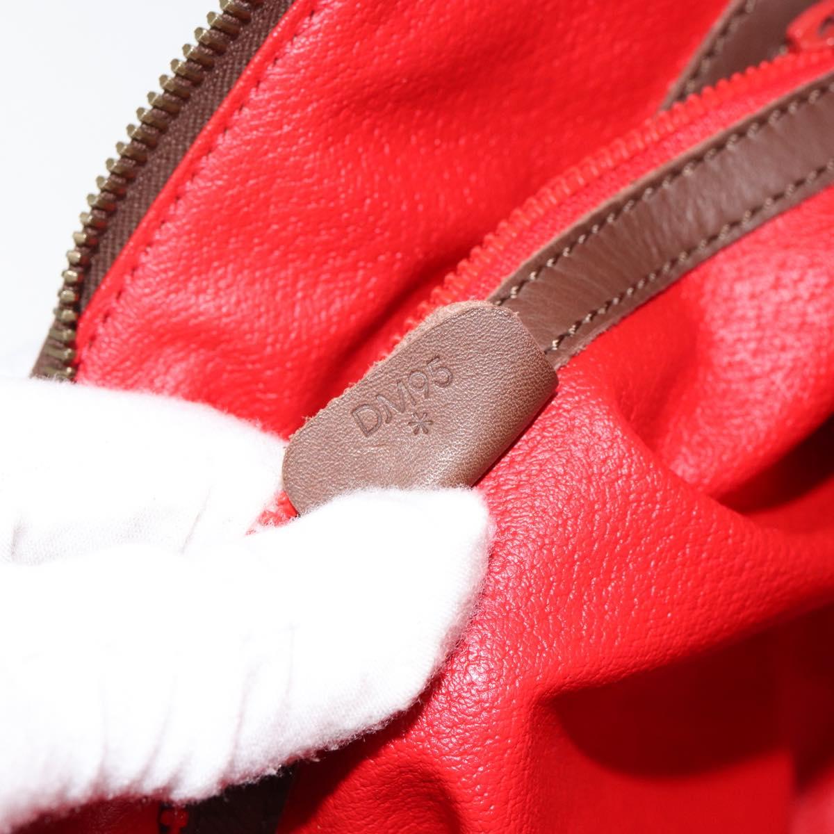 CELINE Circle Shoulder Bag Leather Brown Gold Auth 153852