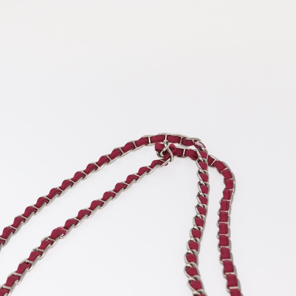 PRADA Chain Shoulder Bag Nylon Pink Silver Auth 153853