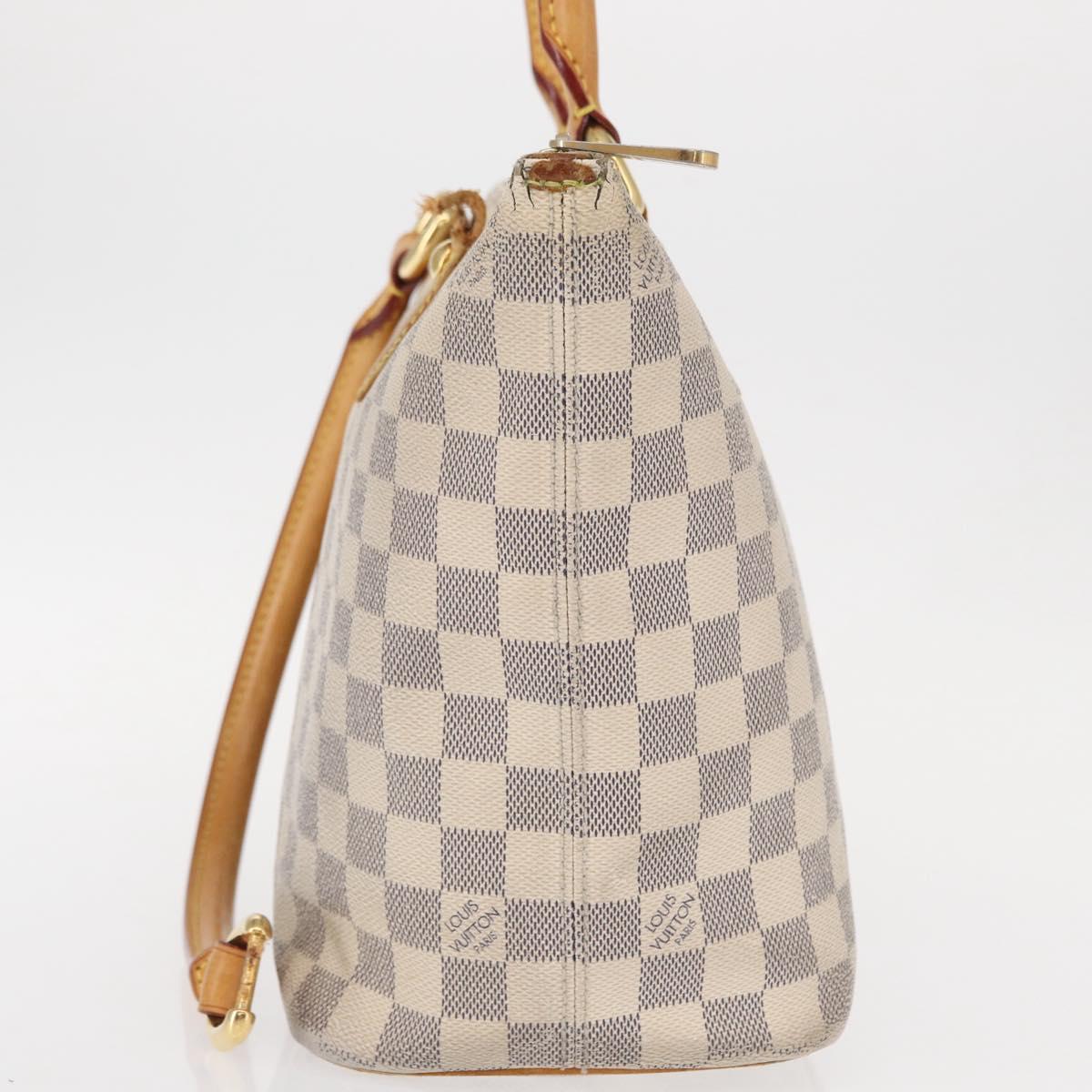 LOUIS VUITTON Damier Azur Saleya PM Tote Bag N51186 LV Auth 153855