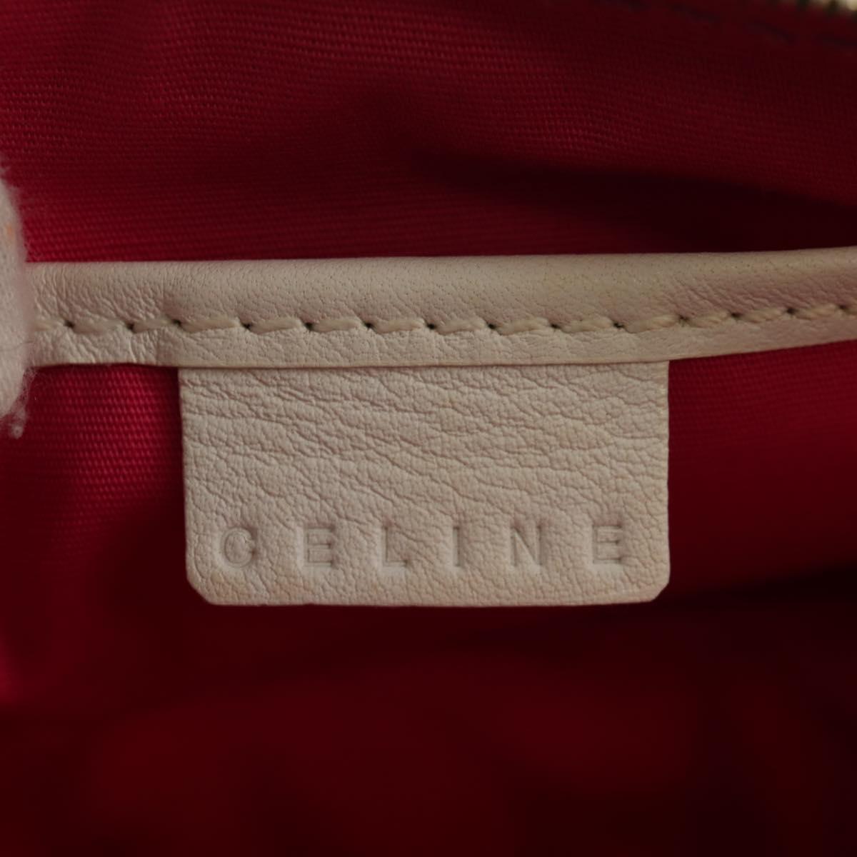 CELINE Accessory Pouch Canvas Green Gold Auth 153858V