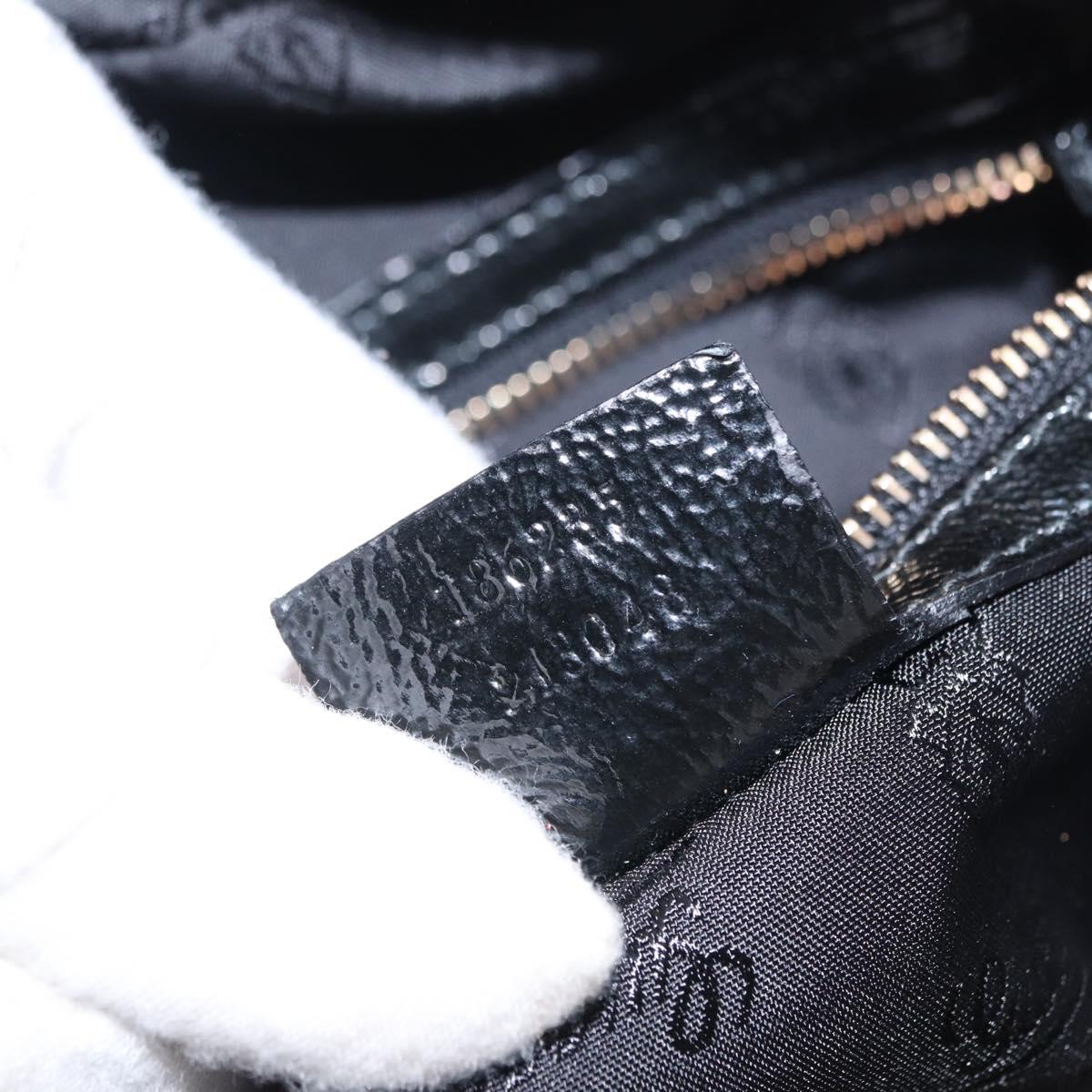 GUCCI Histeria Hand Bag Suede Black Gold 186235 Auth 153859