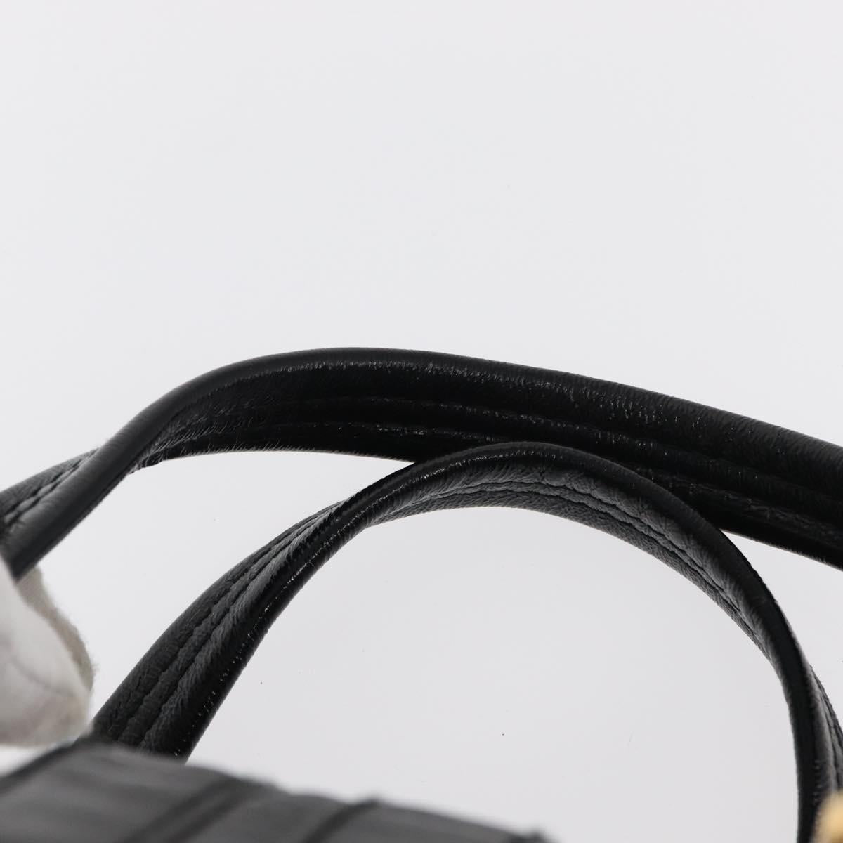 GUCCI Histeria Hand Bag Suede Black Gold 186235 Auth 153859