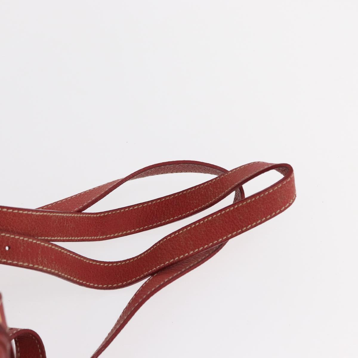 GUCCI Bamboo Backpack Leather Red Gold 003 1956 0030 Auth 153860