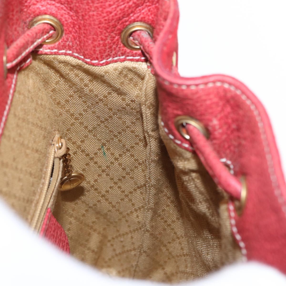 GUCCI Bamboo Backpack Leather Red Gold 003 1956 0030 Auth 153860
