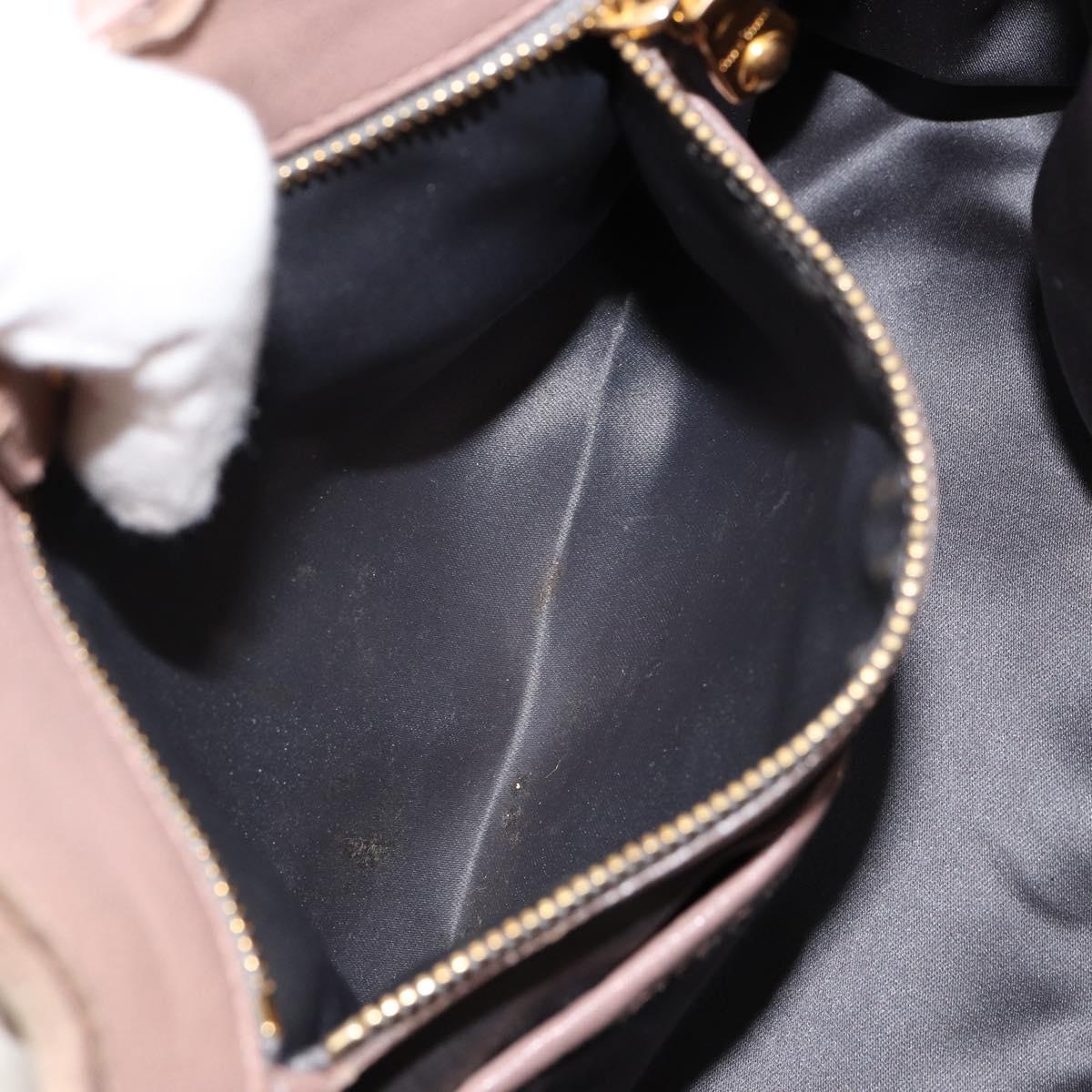 Miu Miu Matelasse Hand Bag Leather 2way Pink Gold Auth 153862