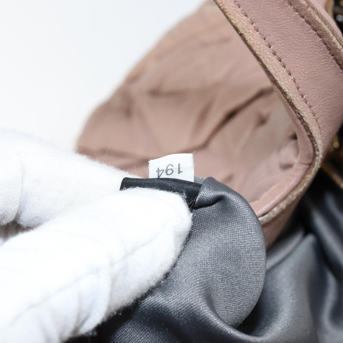 Miu Miu Matelasse Hand Bag Leather 2way Pink Gold Auth 153862