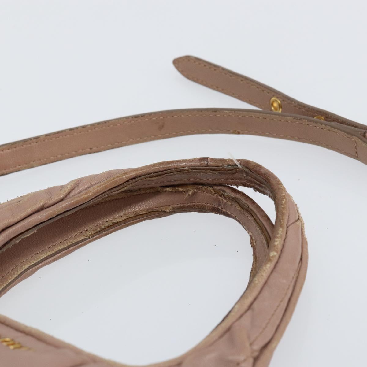 Miu Miu Matelasse Hand Bag Leather 2way Pink Gold Auth 153862