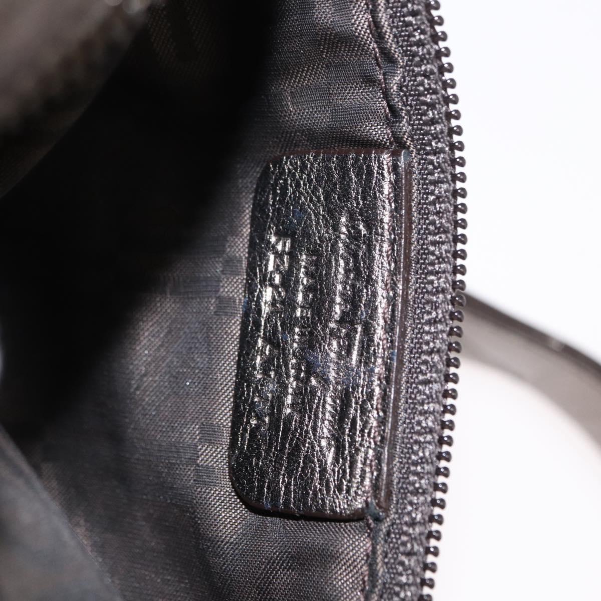 Salvatore Ferragamo Gancini Hand Bag Leather Silver Auth 153866