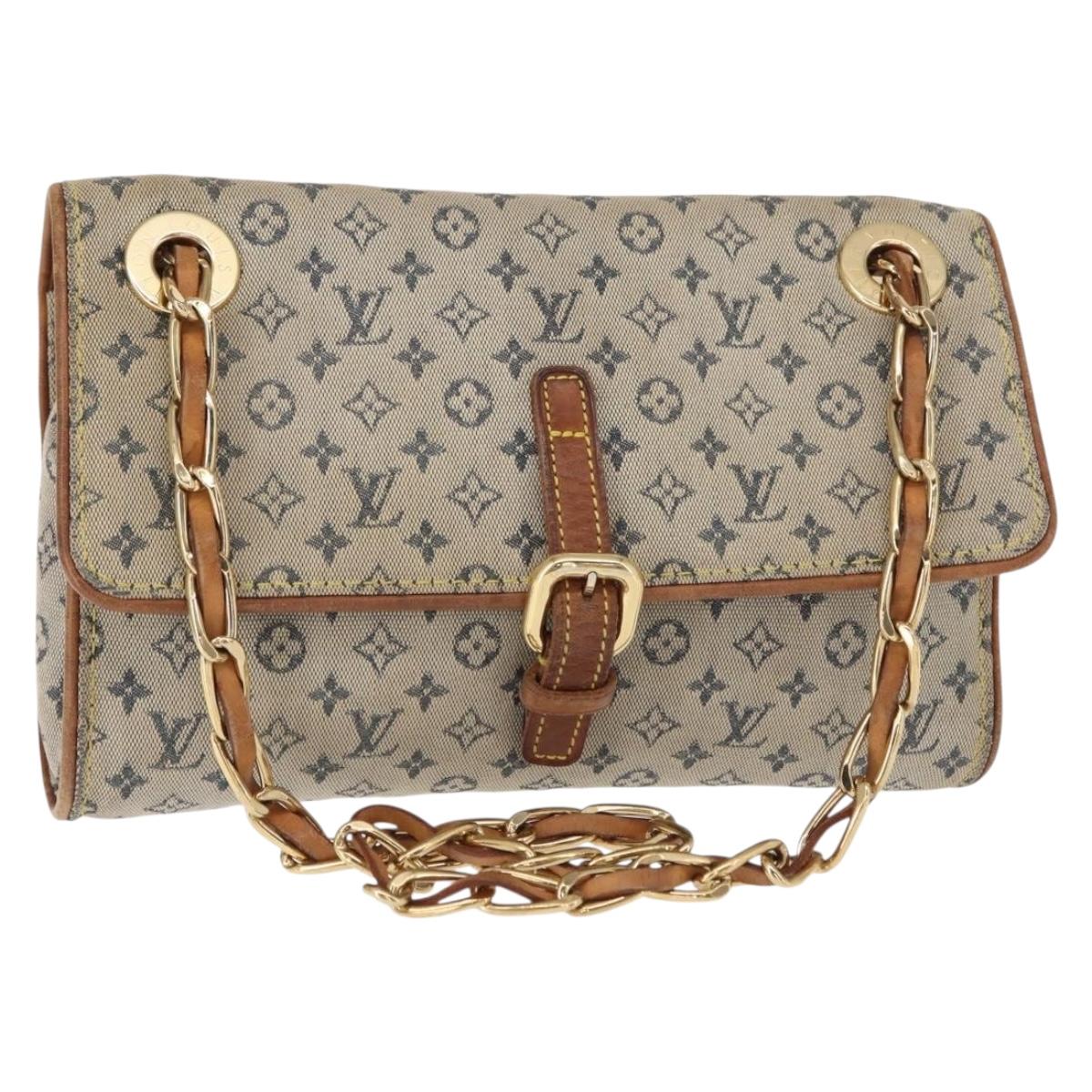 LOUIS VUITTON Monogram Mini Camille Chain Shoulder Bag Blue M92002 Auth 153870