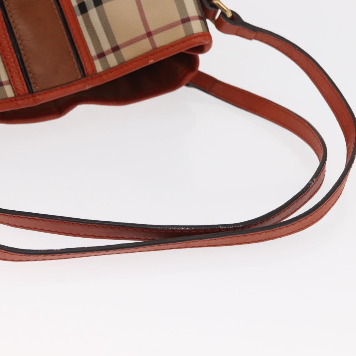 BURBERRY Nova Check Tote Bag PVC Beige Gold Auth 153873