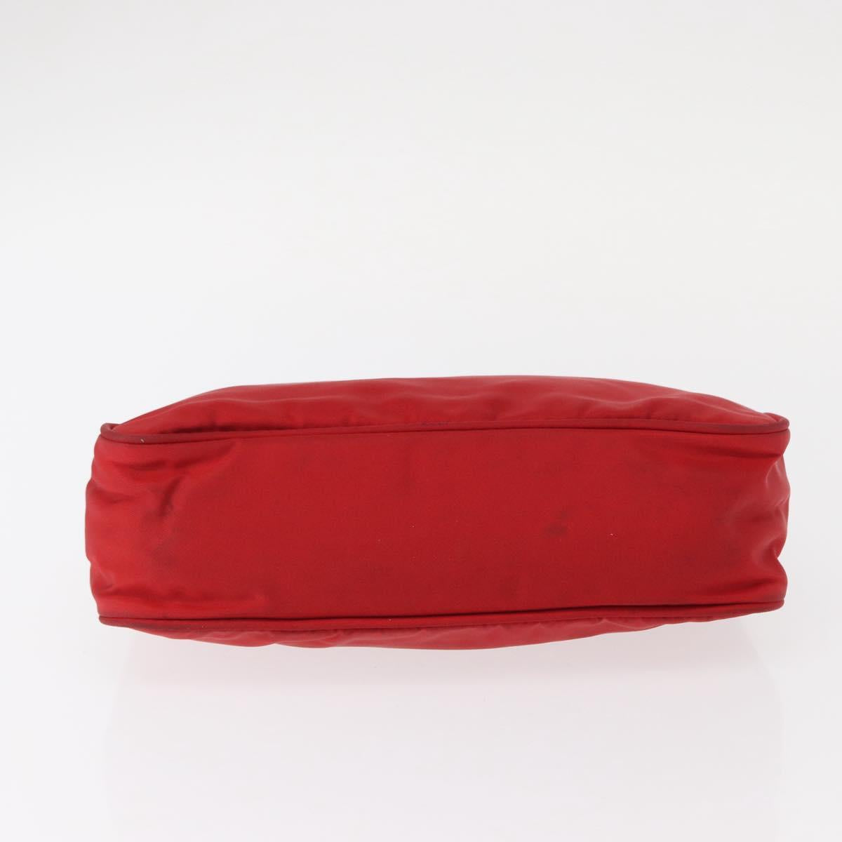 PRADA Hand Bag Nylon Red Auth 153880