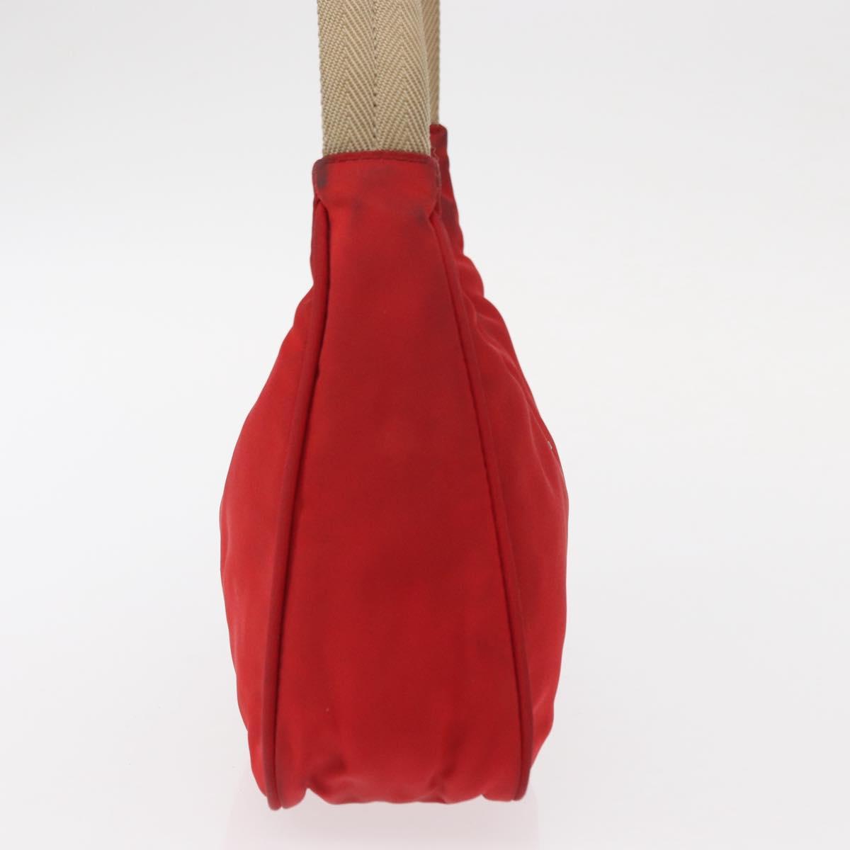 PRADA Hand Bag Nylon Red Auth 153880