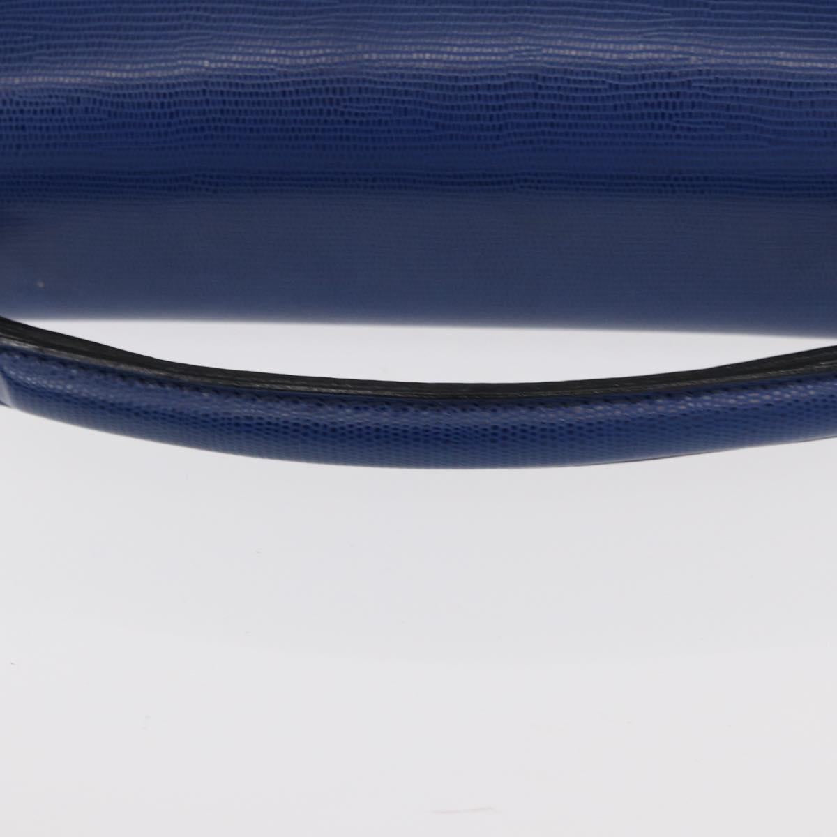 CELINE Circle Shoulder Bag Leather Blue Gold Auth 153882V