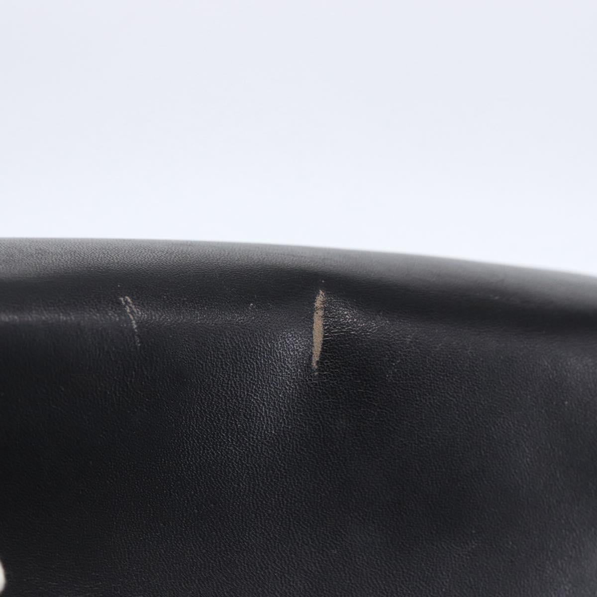 CELINE Shoulder Bag Leather Black Gold Auth 153884