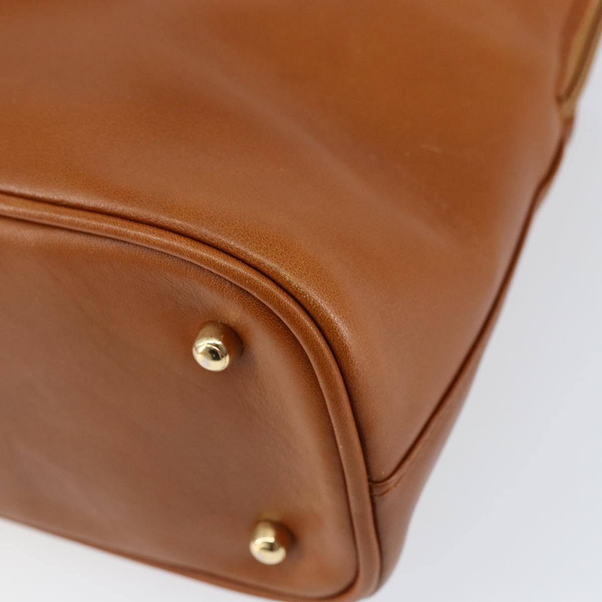 GUCCI Bamboo Hand Bag Leather 2way Brown Gold 000 1274 0290 Auth 153886