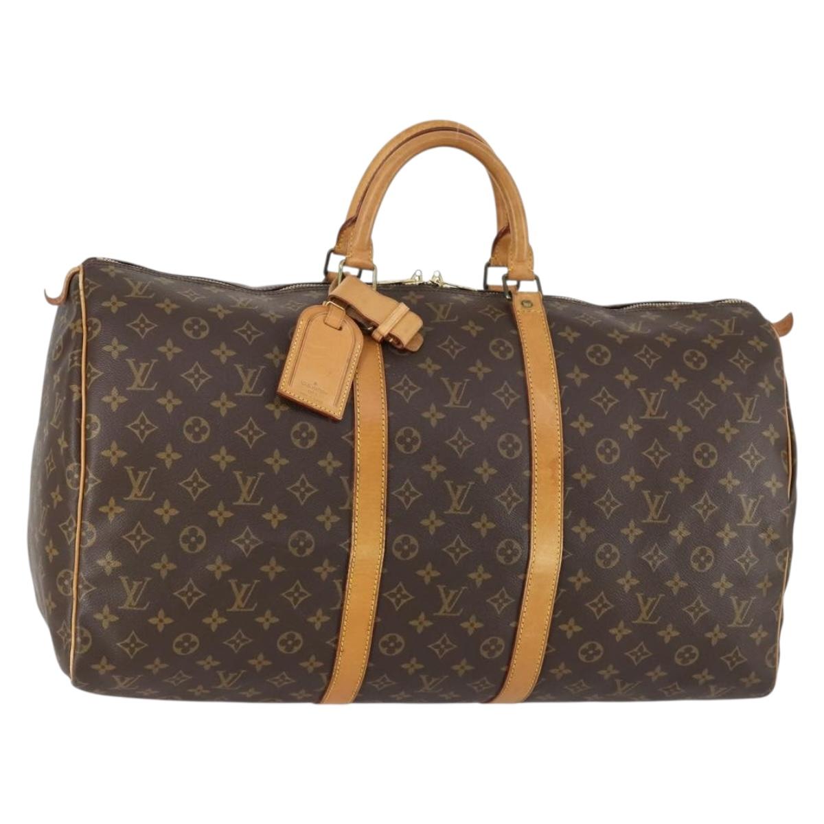 LOUIS VUITTON Monogram Keepall 55 Boston Bag M41424 LV Auth 153893