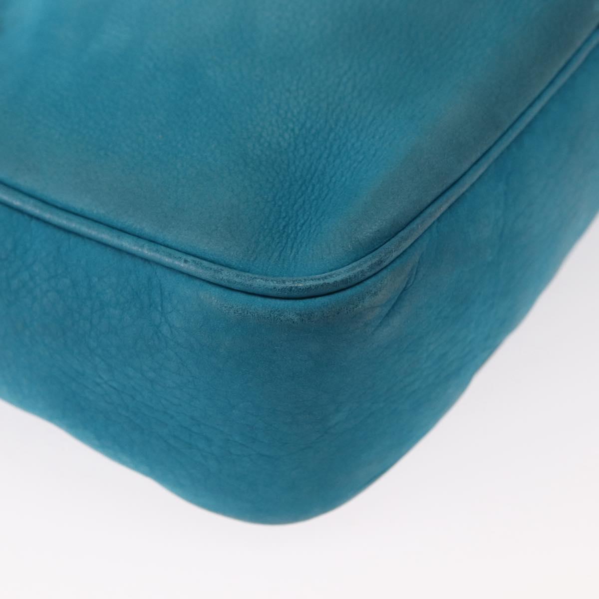 GUCCI Soho Shoulder Bag Suede Leather Blue Gold 308364 Auth 153895