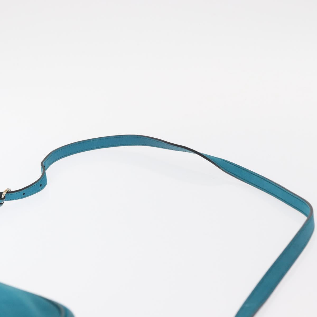 GUCCI Soho Shoulder Bag Suede Leather Blue Gold 308364 Auth 153895