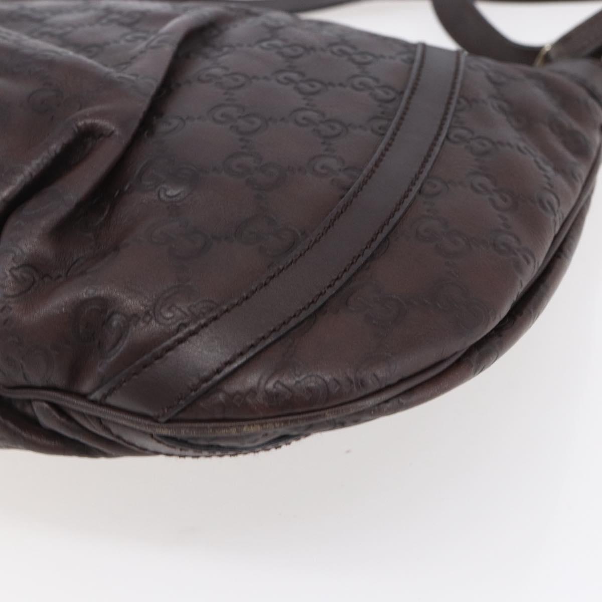 GUCCI GG Canvas Guccissima Abbey Bag Leather Bordeaux Gold 203257 Auth 153896