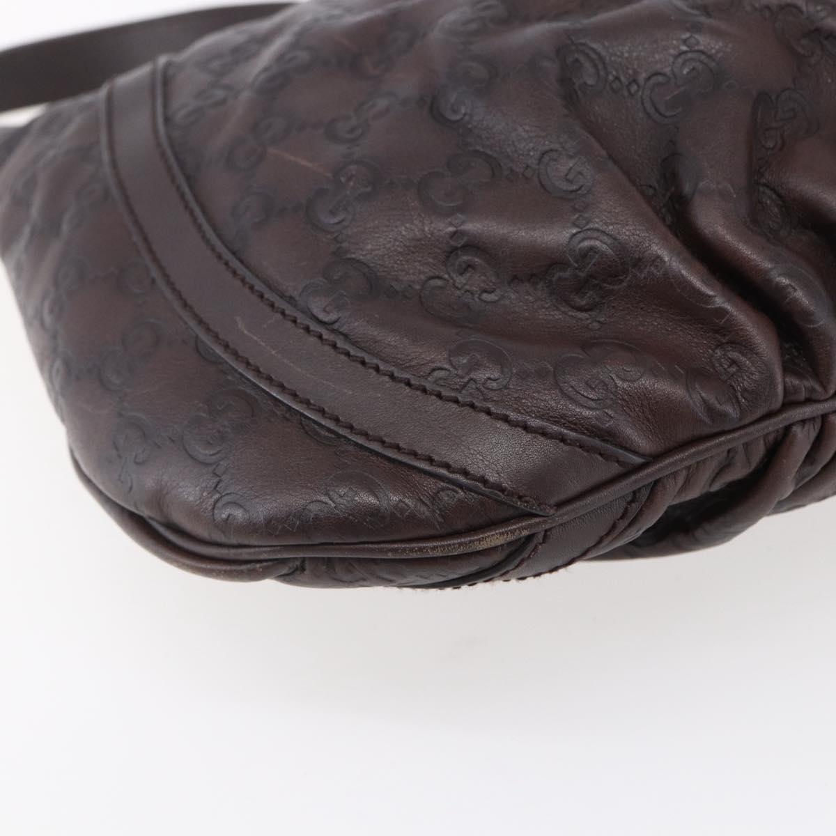 GUCCI GG Canvas Guccissima Abbey Bag Leather Bordeaux Gold 203257 Auth 153896