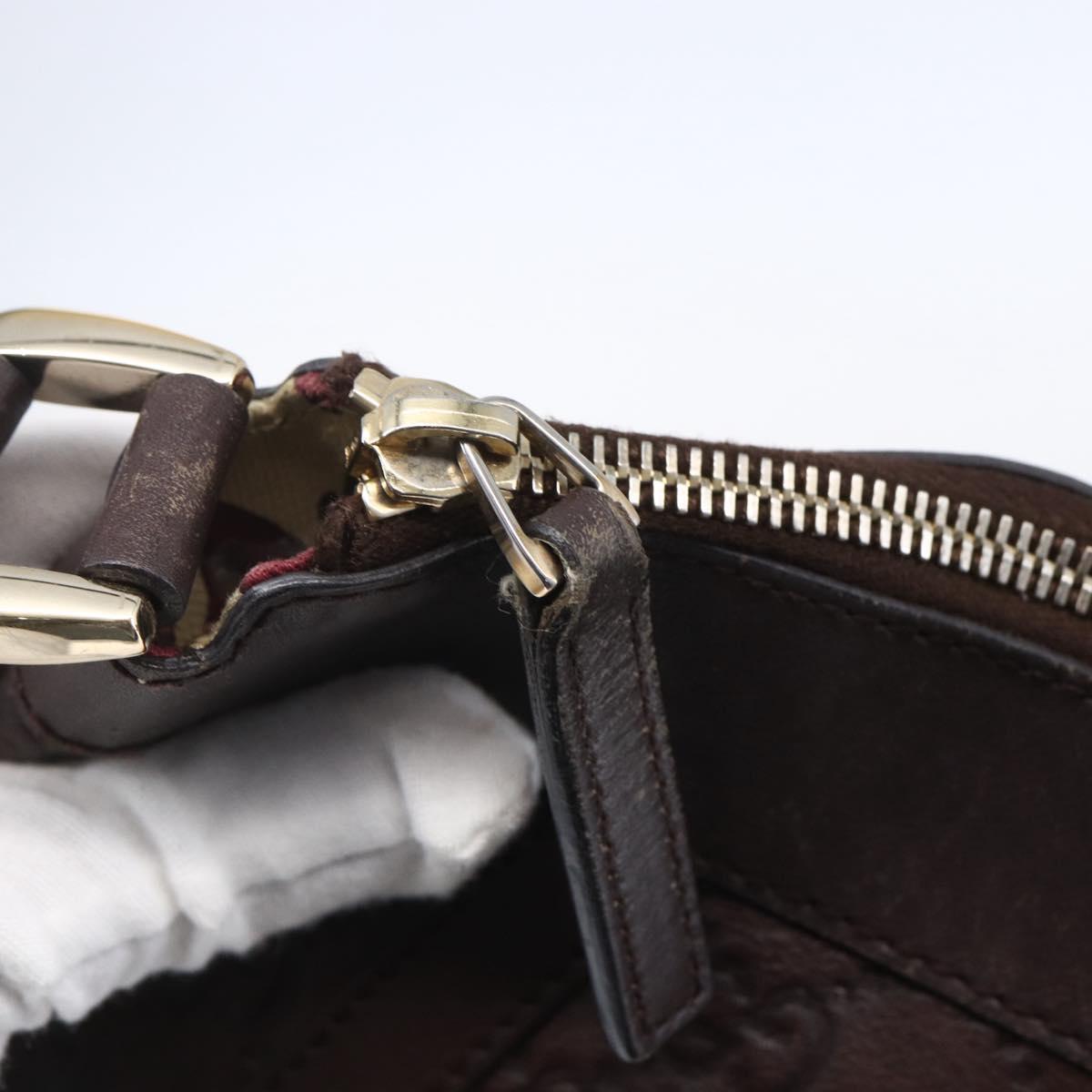 GUCCI GG Canvas Guccissima Abbey Bag Leather Bordeaux Gold 203257 Auth 153896