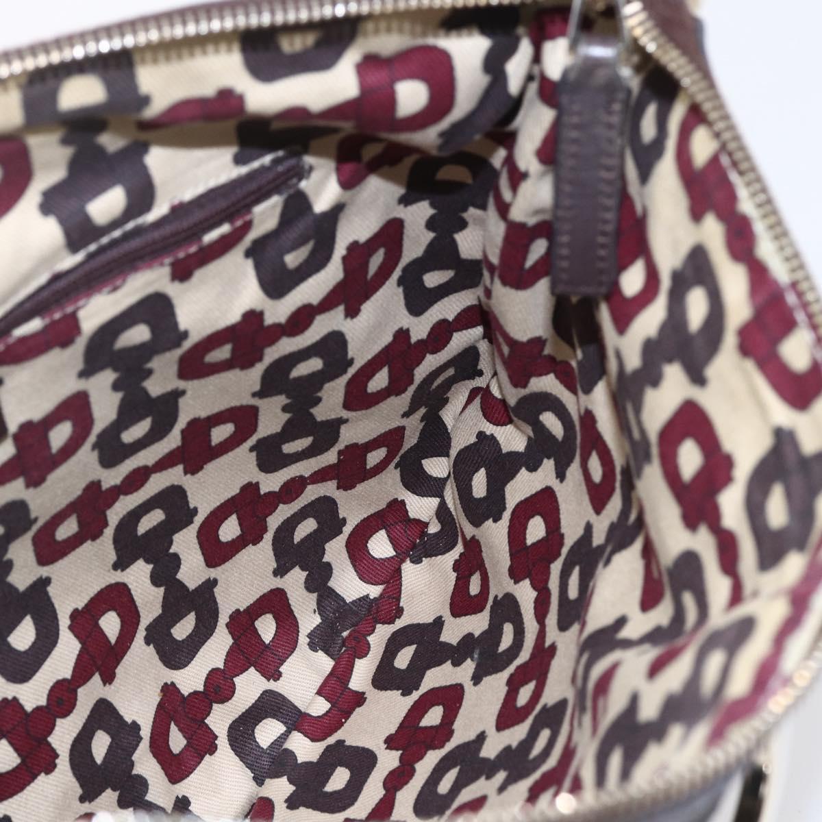 GUCCI GG Canvas Guccissima Abbey Bag Leather Bordeaux Gold 203257 Auth 153896