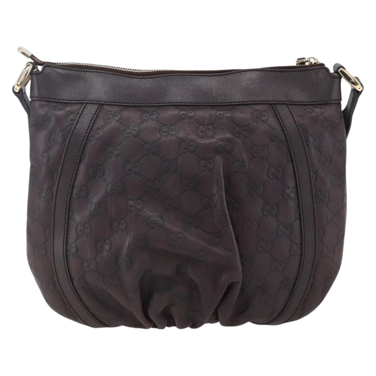 GUCCI GG Canvas Guccissima Abbey Bag Leather Bordeaux Gold 203257 Auth 153896