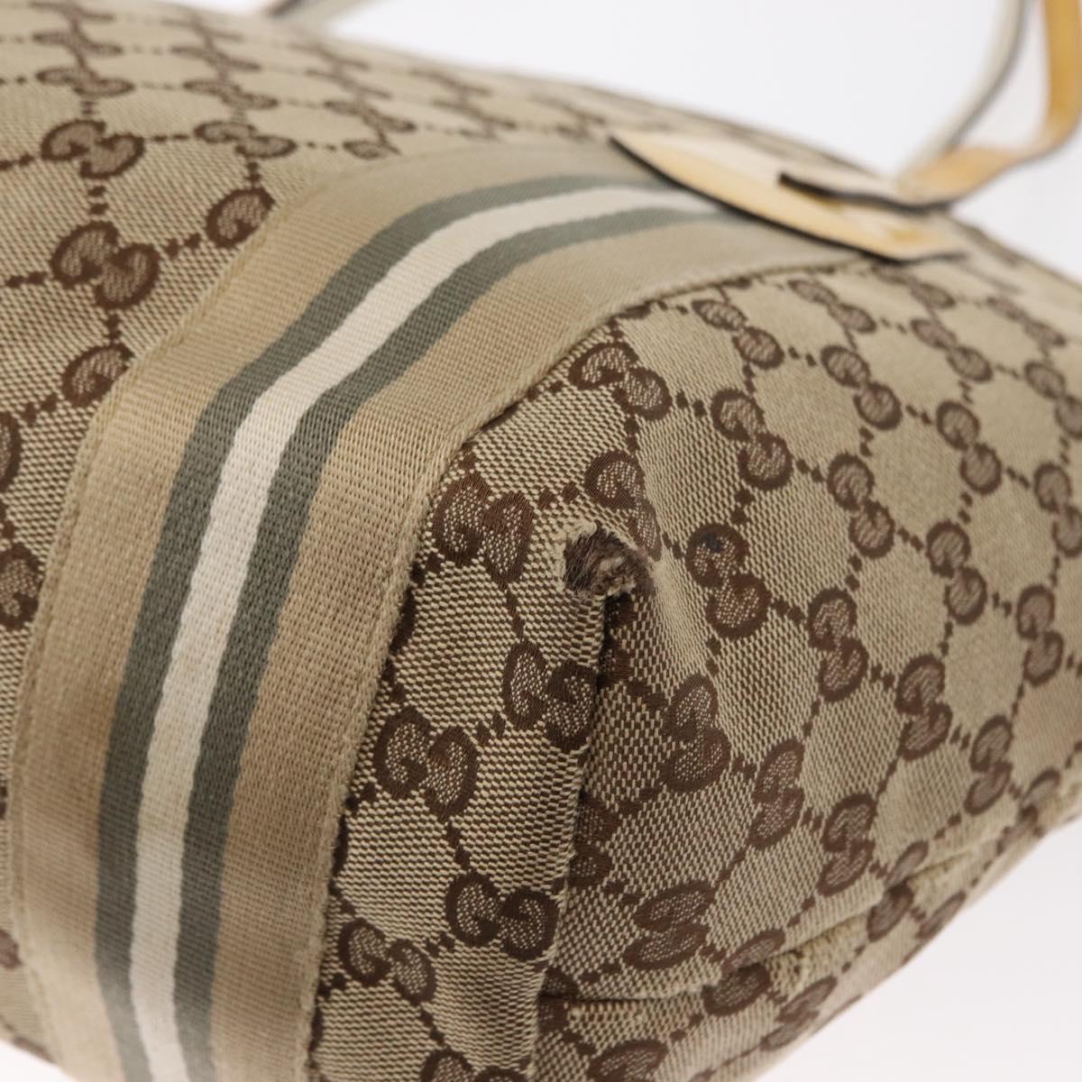 GUCCI GG Canvas Tote Bag Beige Gold 211971 Auth 153897