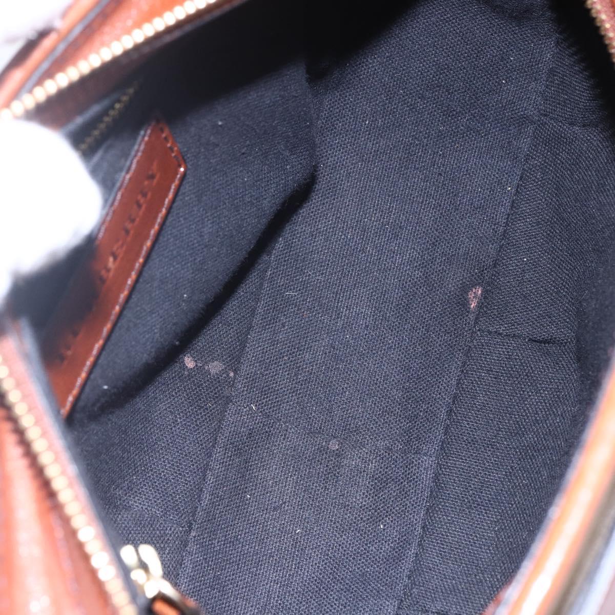 BURBERRY Nova Check Shoulder Bag Canvas Beige Gold Auth 153899