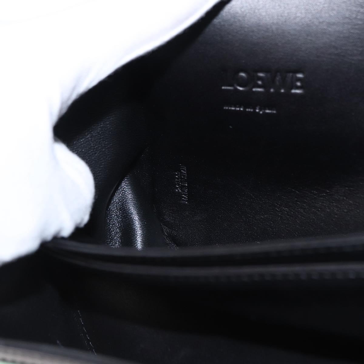 LOEWE Barcelona Shoulder Bag Suede Leather Green Silver Auth 153905