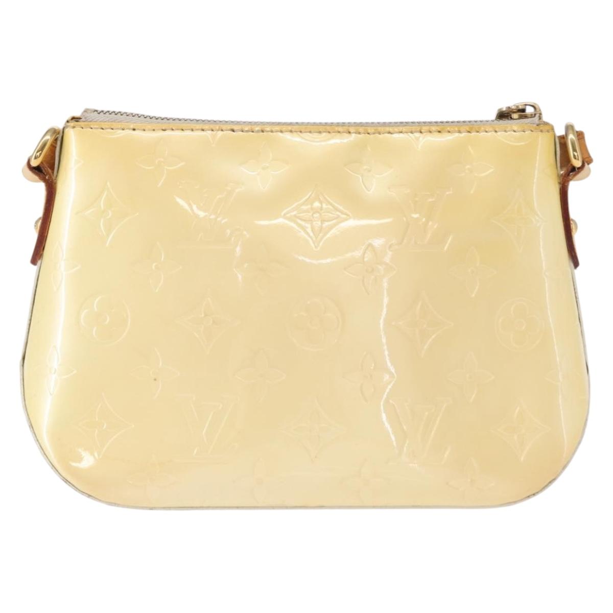 LOUIS VUITTON Monogram Vernis Minna Street Shoulder Bag Perle M91509 Auth 153907